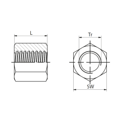 Hexagonal steel nut SKM | ZIMM