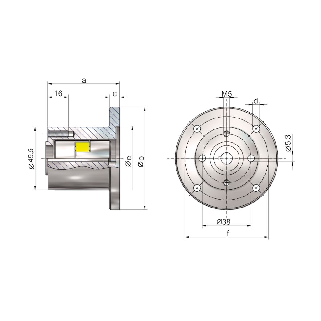 Motor flange 2,5 - 1000 kN | ZIMM