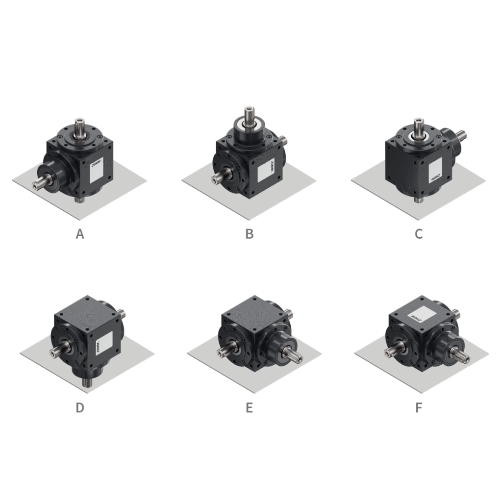 ZK Bevel gearboxes | Mounting orientation (side downwards)