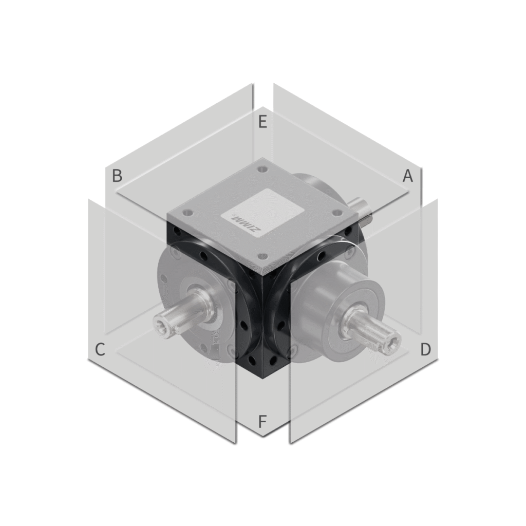 ZK Bevel gearboxes | Mounting side