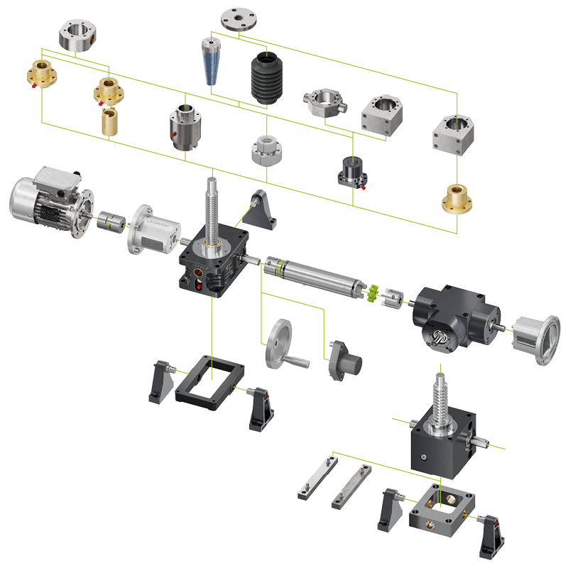 ZIMM modular system | Screw jacks | R- screw | rotating