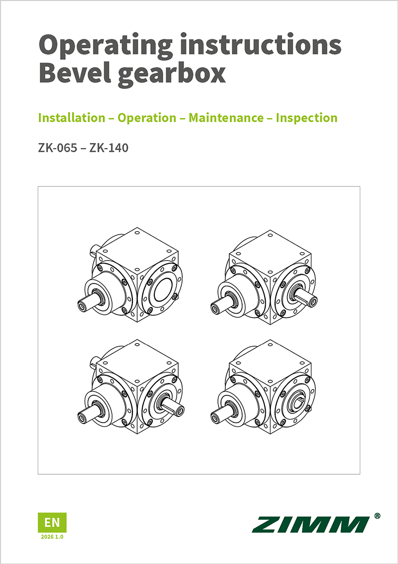 Instruction manual ZK bevel gearboxes | ZIMM