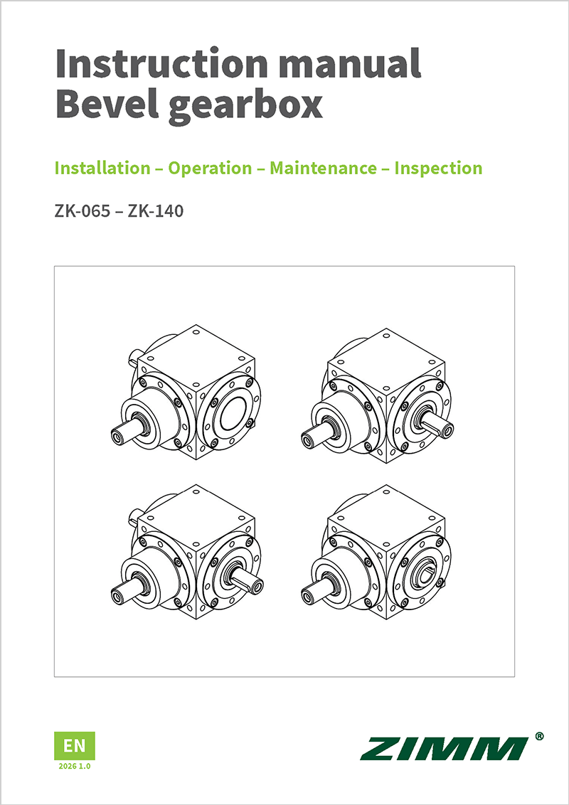 Instruction manual ZK bevel gearboxes | ZIMM